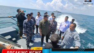 Danlanal Bintan Turut Dampingi Rombongan Kemenkopolhukam Tinjau Menara Suar Karang Singa